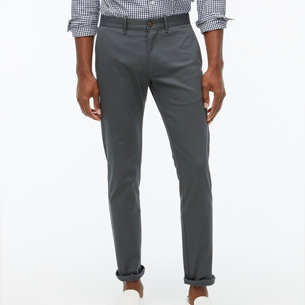 J crew Slim-fit flex chino pant tarnished metal grey